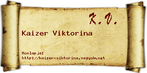 Kaizer Viktorina névjegykártya